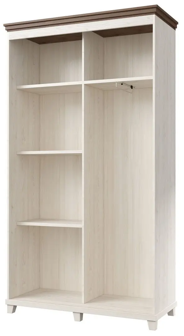Шкаф-купе с зеркалом Helvetia Evora 2D 120 cm (White Abisko Ash/Lefkas Oak/White) - 2
