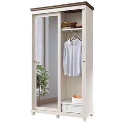 Шкаф-купе с зеркалом Helvetia Evora 2D 120 cm (White Abisko Ash/Lefkas Oak/White) Thumb