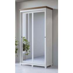 Шкаф-купе с зеркалом Helvetia Evora 2D 120 cm (White Abisko Ash/Lefkas Oak/White) Thumb