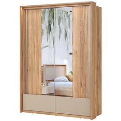 Dulap-cupe cu oglinda Helvetia Impressio 2D2SZ 159 cm (Mauvella Oak/Congo) Thumb