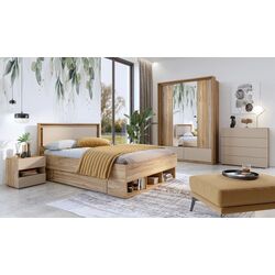 Dulap-cupe cu oglinda Helvetia Impressio 2D2SZ 159 cm (Mauvella Oak/Congo) Thumb