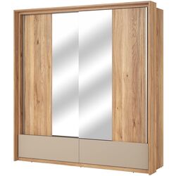 Dulap-cupe cu oglinda Helvetia Impressio 2D2SZ 210 cm (Mauvella Oak/Congo) Thumb