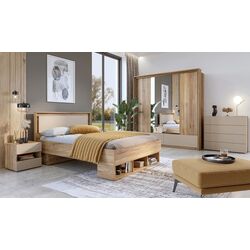 Dulap-cupe cu oglinda Helvetia Impressio 2D2SZ 210 cm (Mauvella Oak/Congo) Thumb