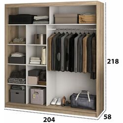 Шкаф-купе Ideal Mobila Allians (Sonoma Oak) Thumb