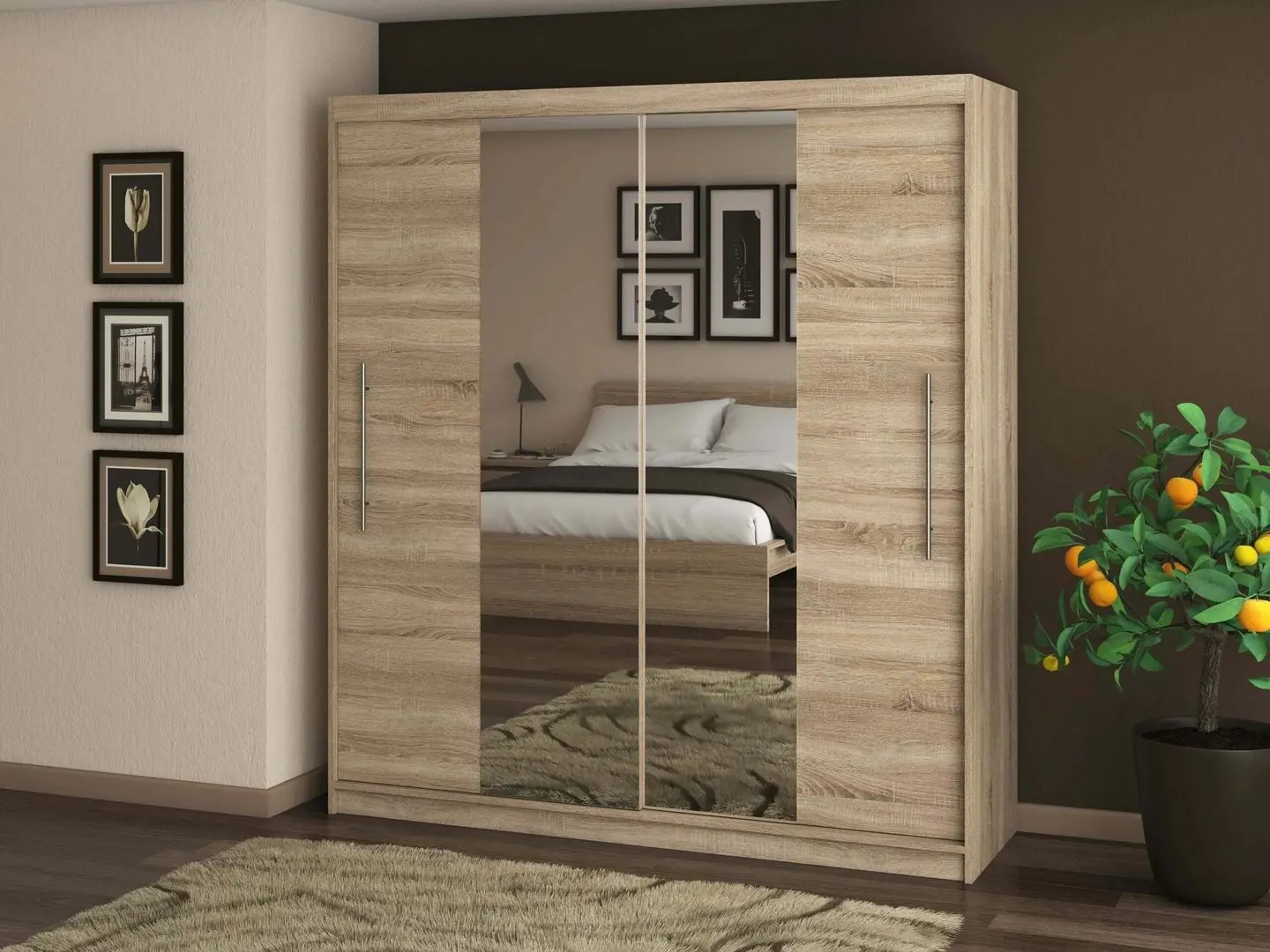 Шкаф-купе Ideal Mobila Allians (Sonoma Oak)