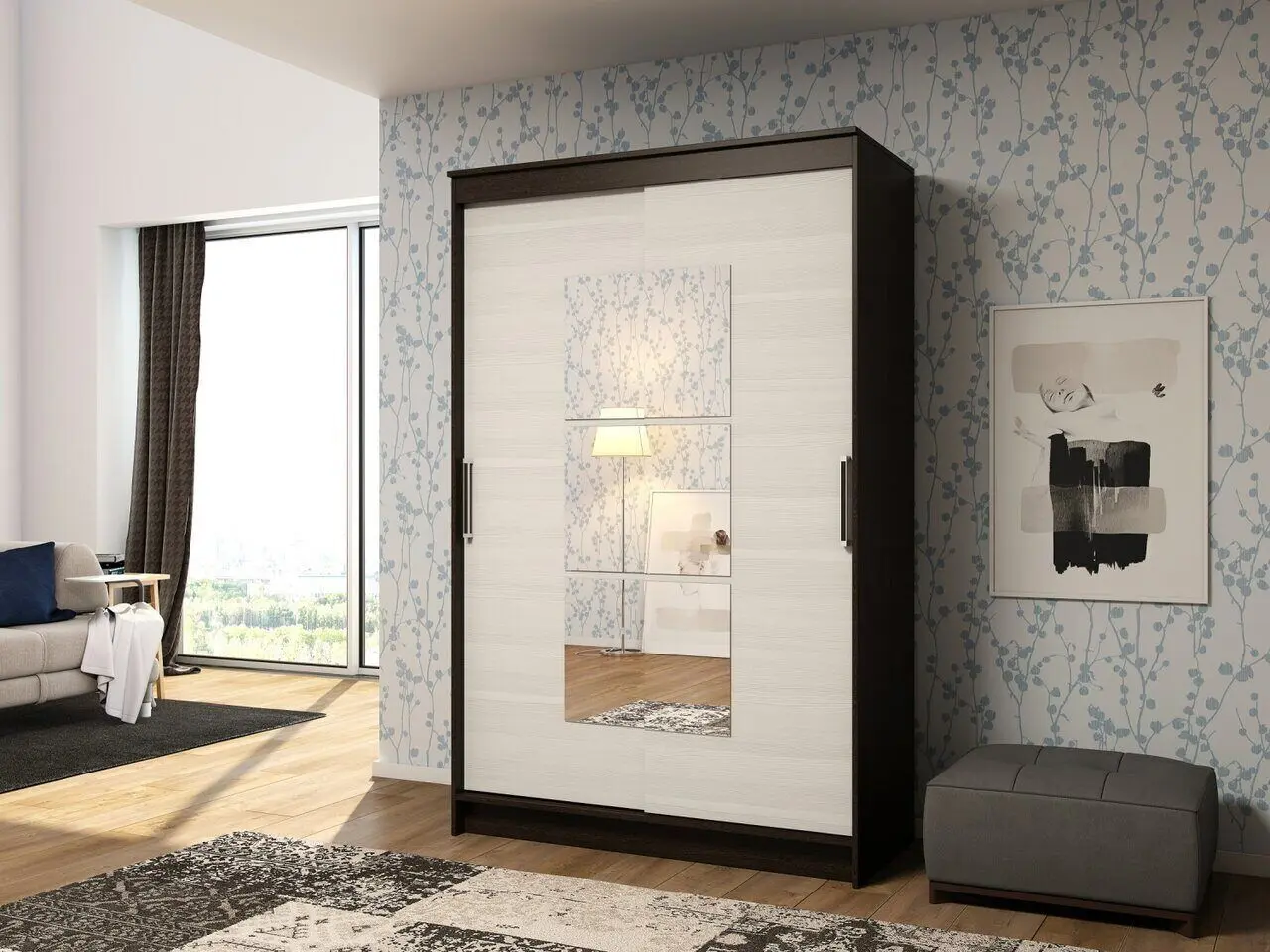 Шкаф-купе Ideal Mobila Elegant (Wenge/White)