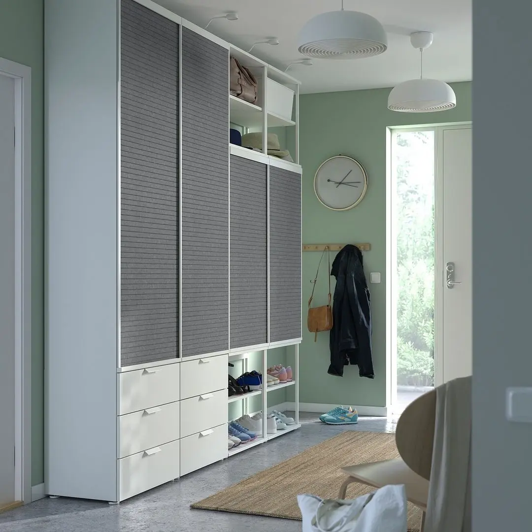 Шкаф комбинированный Ikea Platsa 280x42x241 (Ларколлен Белый/Фоннес Темно-серый)