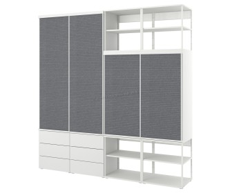 Шкаф комбинированный Ikea Platsa 280x42x241 (Ларколлен Белый/Фоннес Темно-серый)