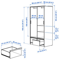 Dulap-cupe Ikea Ankarudden 98x60x190 (Stejar) Thumb
