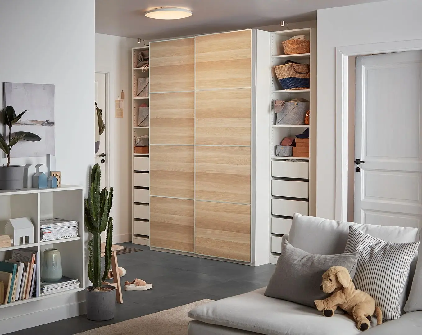 Шкаф-купе Ikea Pax 250x66x236 (Белый/Мехамн) - 3