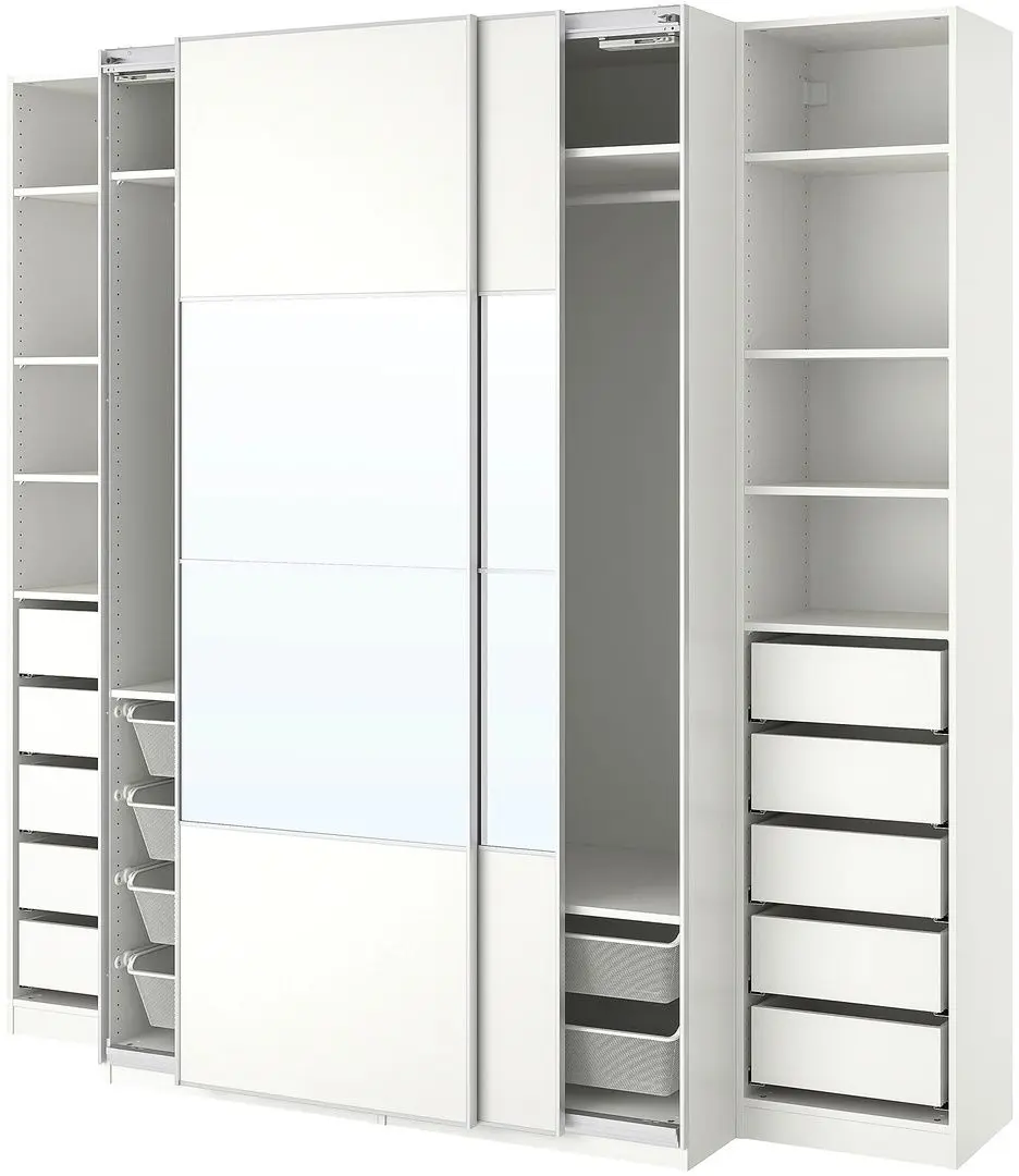 Шкаф-купе Ikea Pax 250x66x236 (Белый/Мехамн Аули)