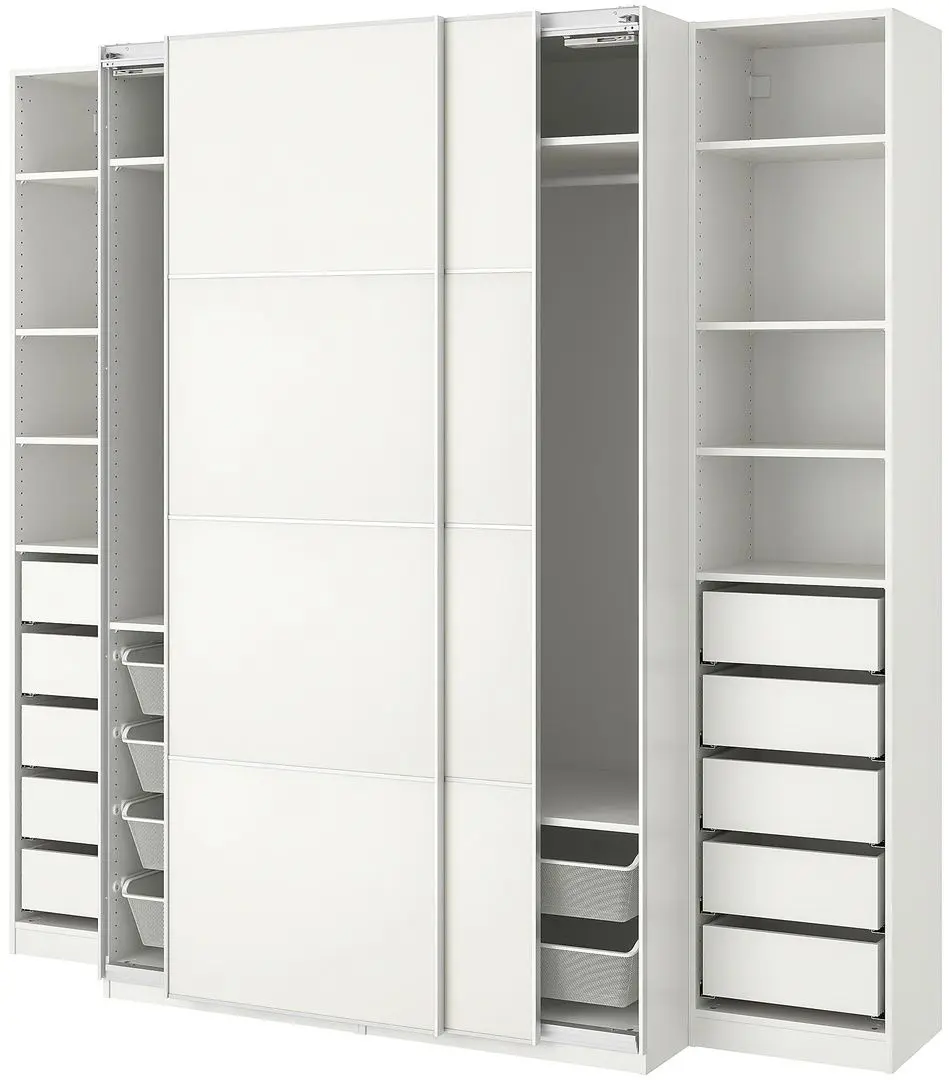 Шкаф-купе Ikea Pax 250x66x236 (Белый/Мехамн)