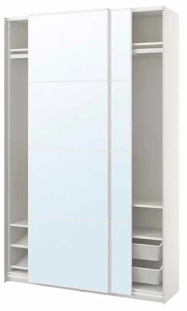 Dulap-cupe Ikea Pax/Auli rafturi/bare/cosuri/oglinda 150x44x236 (Alb)