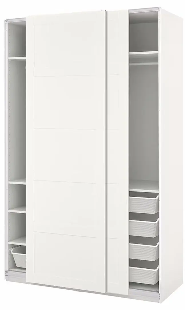 Dulap-cupe Ikea Pax/Grimo rafturi/bare/5 cosuri 150x66x236 (Alb)