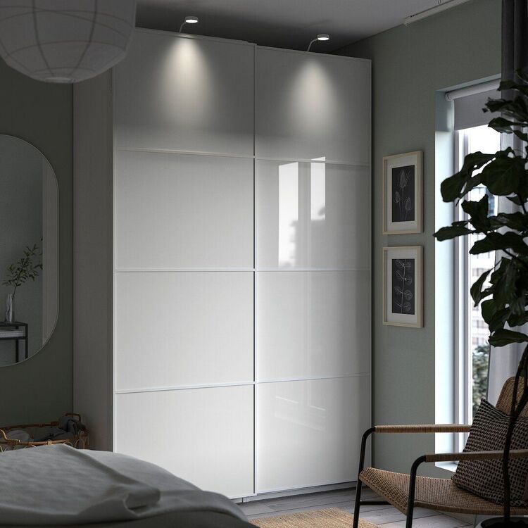 Dulap-cupe Ikea Pax/Farvik usi de sticla 150x66x236 (Alb)