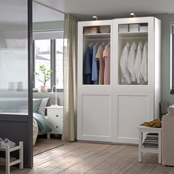 Dulap-cupe Ikea Pax/Grimo 3 rafturi/bare/cosuri/sticla transparenta 150x66x236 (Alb) Thumb