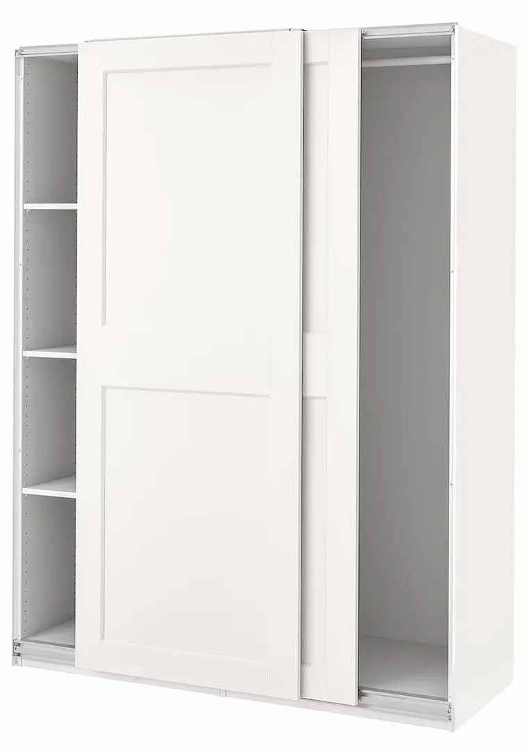Dulap-cupe Ikea Pax/Grimo rafturi/bara 150x66x201 (Alb)