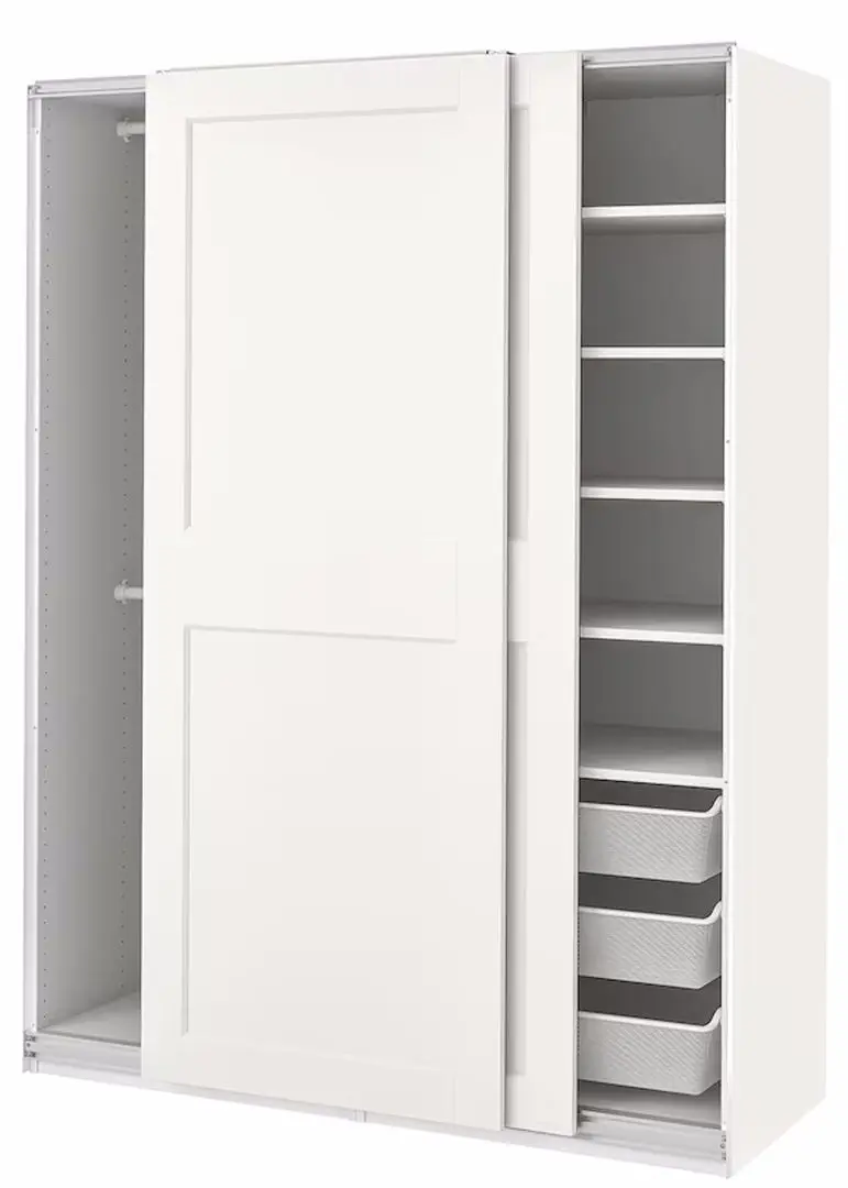 Dulap-cupe Ikea Pax/Grimo polite/bare/cosuri 150x66x201 (Alb)
