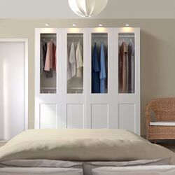 Dulap-cupe Ikea Pax/Grimo rafturi/bare/cosuri/sticla transparenta 200x66x201 (Alb) Thumb