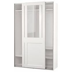 Dulap-cupe Ikea Pax/Grimo rafturi/bare/sticla transparenta 150x66x236 (Alb) Thumb