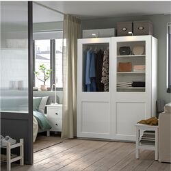 Dulap-cupe Ikea Pax/Grimo sticla transparenta 150x66x201 (Alb)