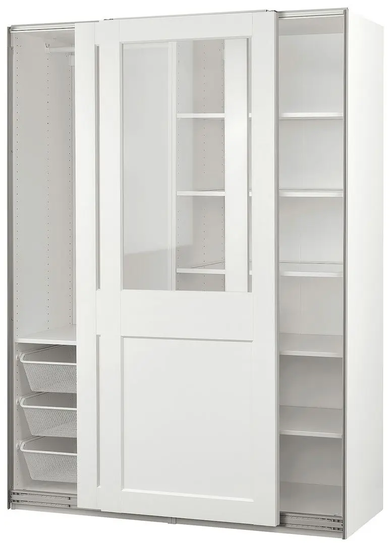Dulap-cupe Ikea Pax/Grimo sticla transparenta 150x66x201 (Alb)
