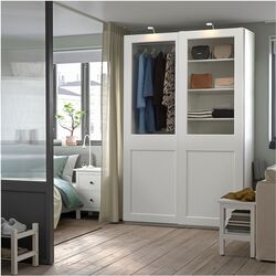 Dulap-cupe Ikea Pax/Grimo sticla transparenta 150x66x236 (Alb)