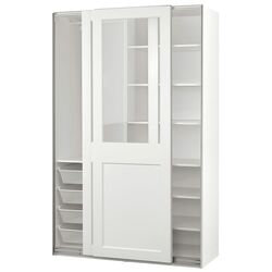 Dulap-cupe Ikea Pax/Grimo sticla transparenta 150x66x236 (Alb) Thumb