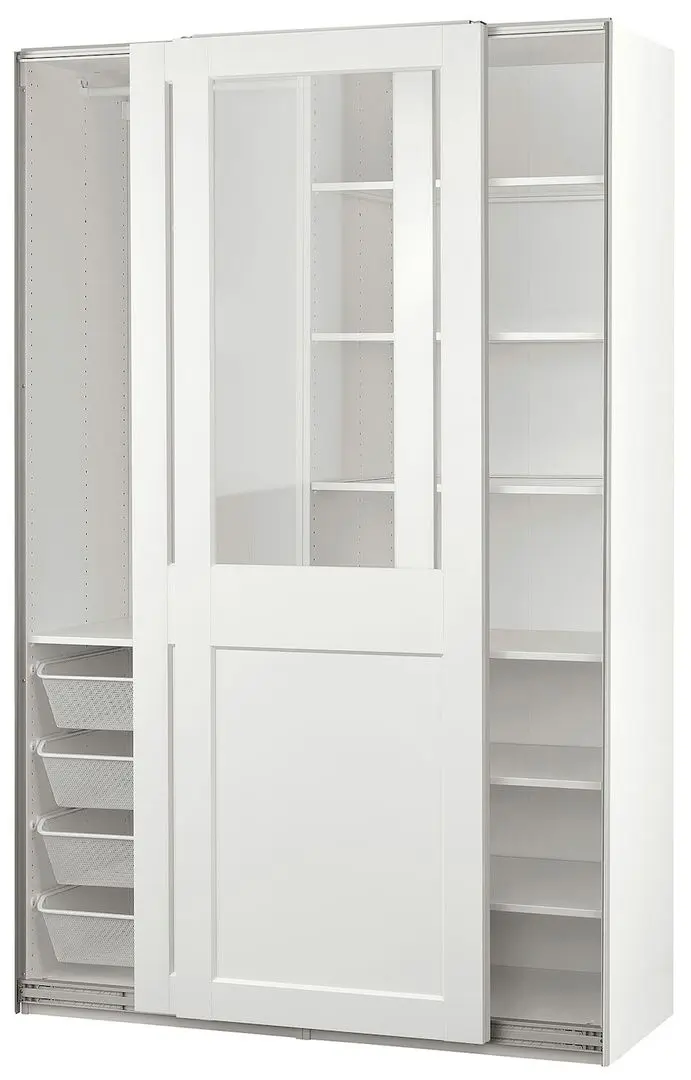 Dulap-cupe Ikea Pax/Grimo sticla transparenta 150x66x236 (Alb)