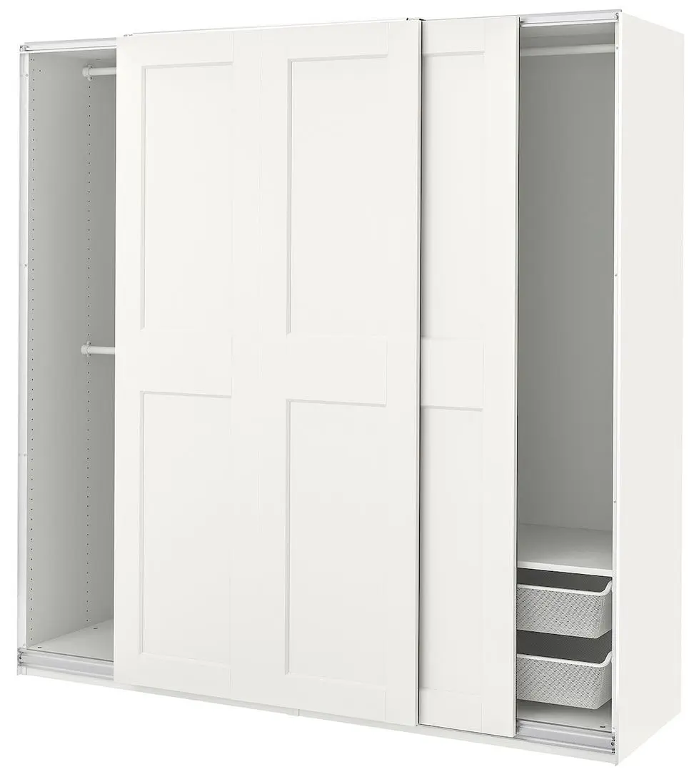 Dulap-cupe Ikea Pax/Grimo cu cadru 200x66x201 (Alb)