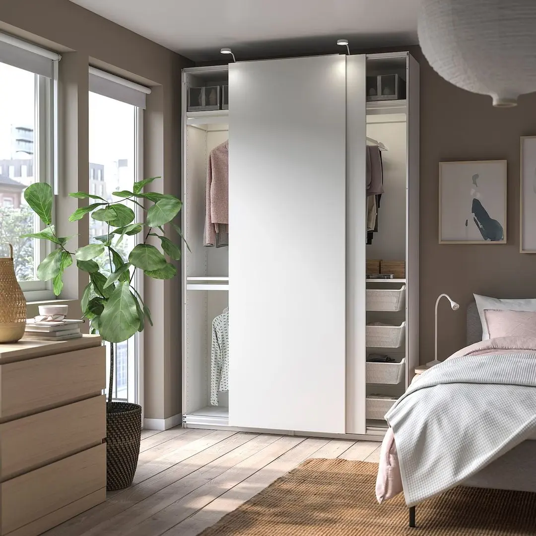 Dulap-cupe Ikea Pax/Hasvik rafturi/cosuri 150x44x236 (Alb)