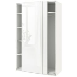 Dulap-cupe Ikea Pax/Hasvik bara/rafturi 150x66x236 (Alb/Alb Lucios) Thumb