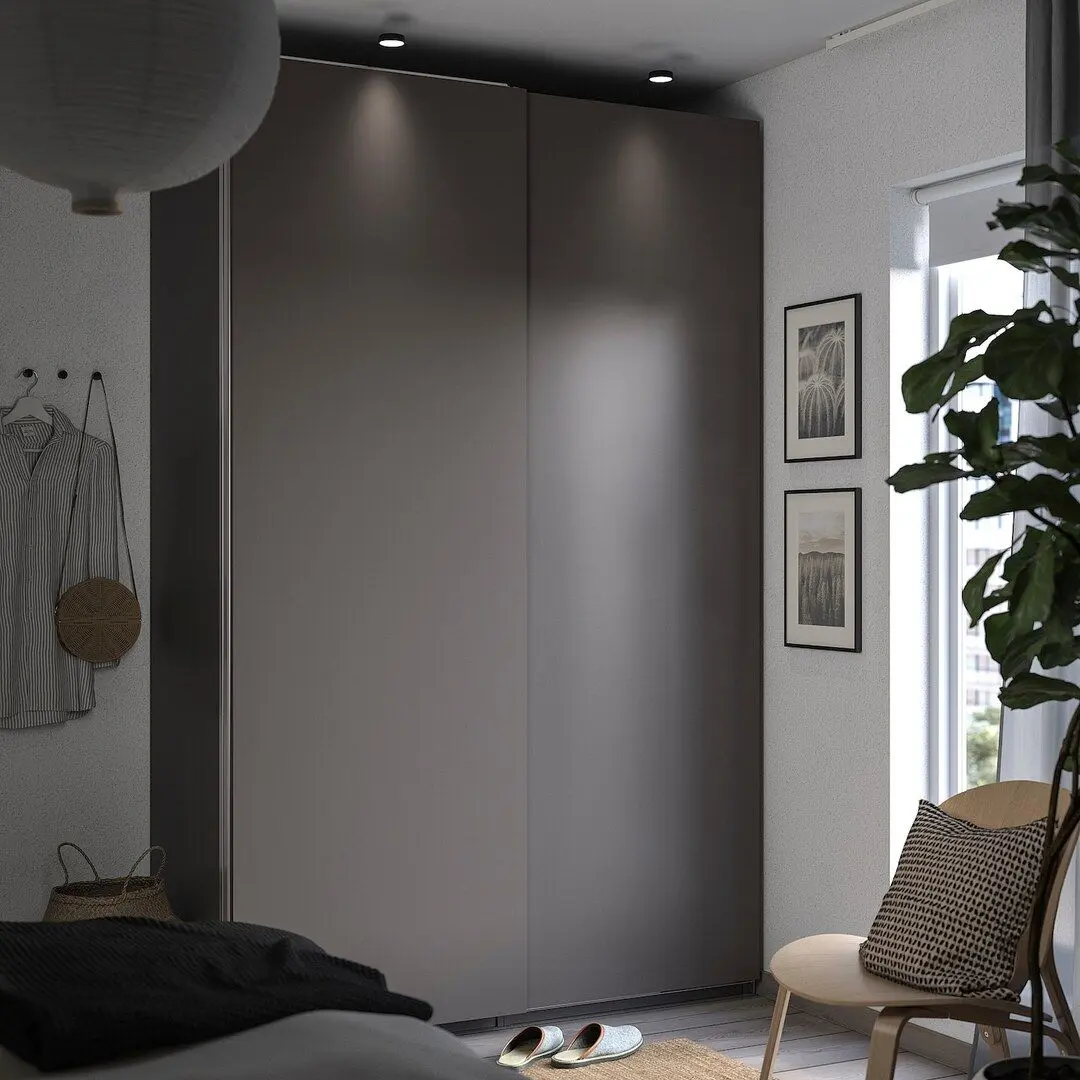 Dulap-cupe Ikea Pax/Hasvik bara/rafturi 150x66x236 (Gri-inchis)