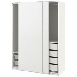 Dulap-cupe Ikea Pax/Hasvik bare/rafturi/sertare 150x66x201 (Alb) Thumb