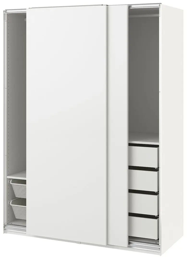 Dulap-cupe Ikea Pax/Hasvik bare/rafturi/sertare 150x66x201 (Alb)