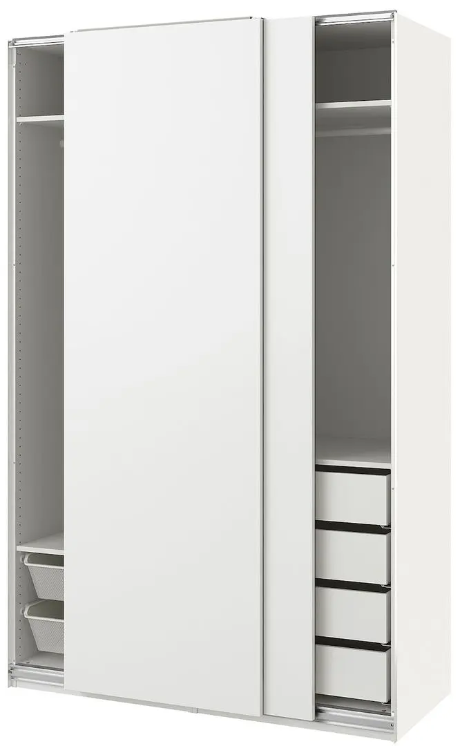 Dulap-cupe Ikea Pax/Hasvik bare/rafturi/sertare 150x66x236 (Alb)