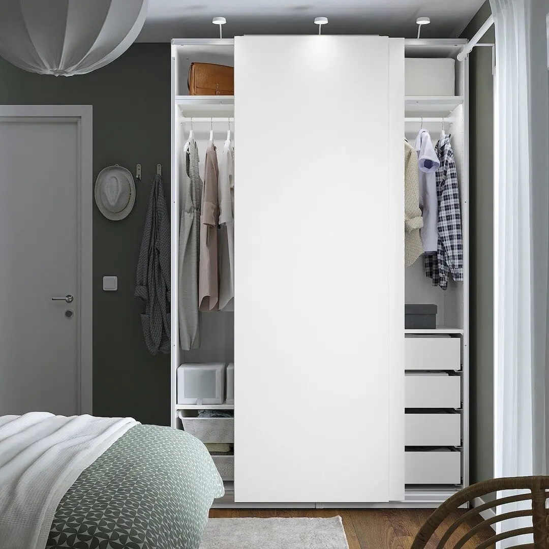 Dulap-cupe Ikea Pax/Hasvik bare/rafturi/sertare 150x66x236 (Alb)