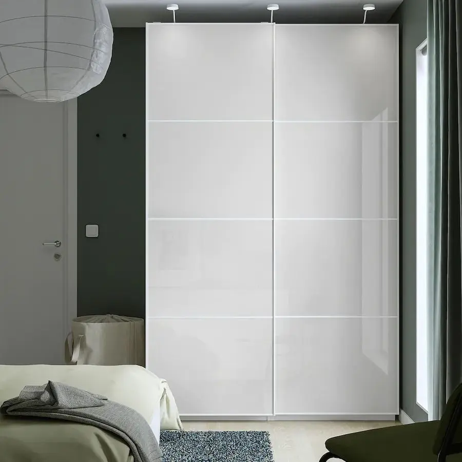 Dulap-cupe Ikea Pax/Hokksund 150x66x236 (Alb/Lucios Gri Deschis) - 2