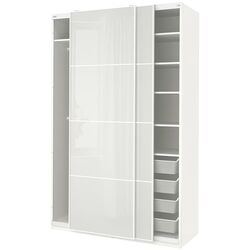 Dulap-cupe Ikea Pax/Hokksund 150x66x236 (Alb/Lucios Gri Deschis)