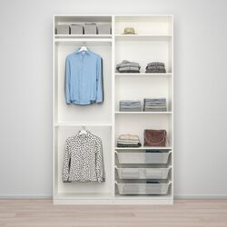 Шкаф-купе Ikea Pax/Mehamn 150x44x236 (Под Беленый Дуб) Thumb