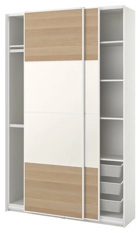 Dulap-cupe Ikea Pax/Mehamn 150x44x236 (Aspect Stejar Antichizat/Alb)