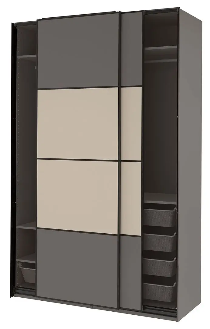 Dulap-cupe Ikea Pax/Mehamn 150x66x236 (Gri Inchis/Bej) - 2