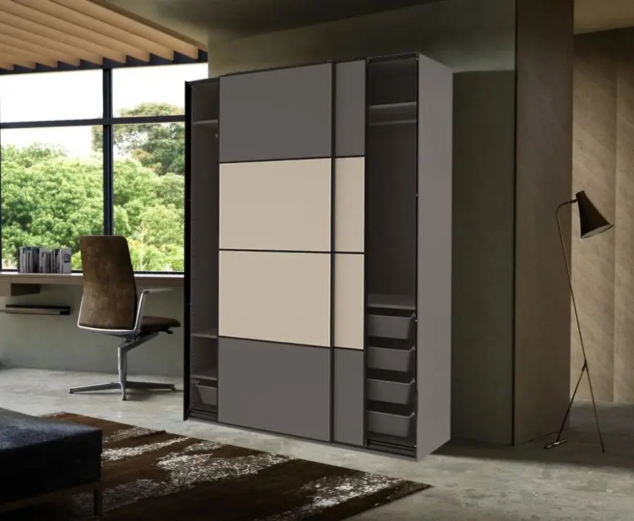 Dulap-cupe Ikea Pax/Mehamn 150x66x236 (Gri Inchis/Bej)