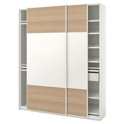 Dulap-cupe Ikea Pax/Mehamn 200x44x236 (Aspect Stejar Antichizat/Alb) Thumb