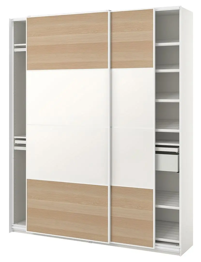 Dulap-cupe Ikea Pax/Mehamn 200x44x236 (Aspect Stejar Antichizat/Alb) - 2