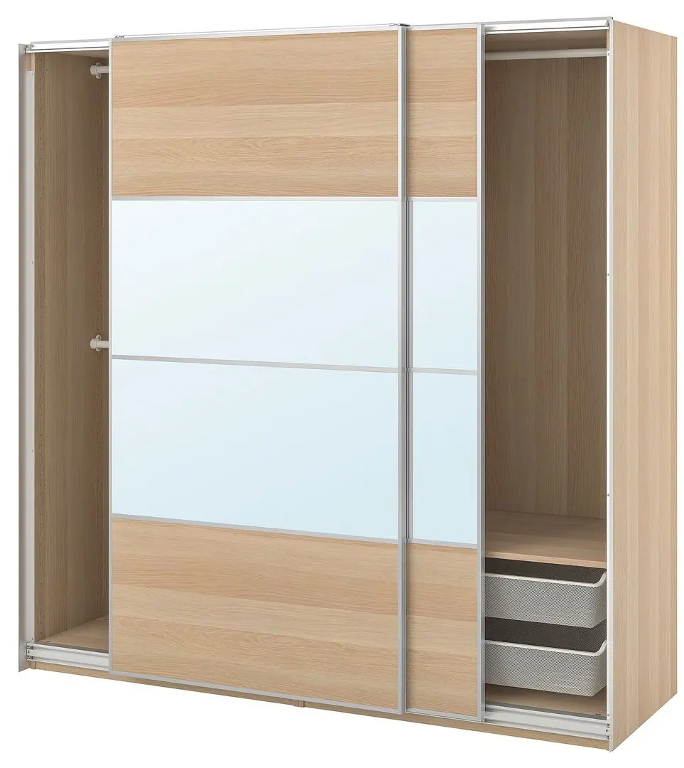 Dulap-cupe Ikea Pax/Mehamn/Auli 200x66x201 (Aspect Stejar Antichizat /Oglinda) - 2