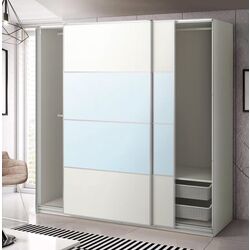 Dulap-cupe Ikea Pax/Mehamn/Auli raft/bare/cosuri/oglinda 200x66x201 (Alb)