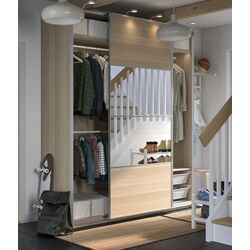 Dulap-cupe Ikea Pax/Mehamn/Auli raft/bare/cosuri/oglinda 200x66x201 (Aspect Stejar Antichizat) Thumb