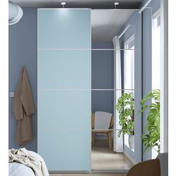 Dulap-cupe Ikea Pax/Mehamn/Auli rafturi/bare/cosuri/oglinda 150x44x236 (Alb/Bleu)