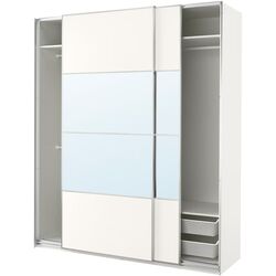 Dulap-cupe Ikea Pax/Mehamn/Auli rafturi/bare/cosuri/oglinda 200x66x236 (Alb) Thumb
